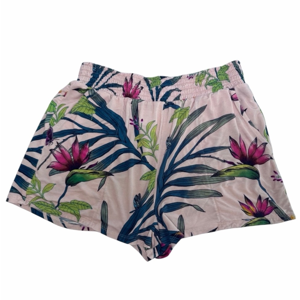 Soma Cool Nights in Jungle Tropical Peach Print Pajama Short with pockets- Small